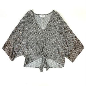 MOD Boutique Aztec Tie Dolman Sleeve Top